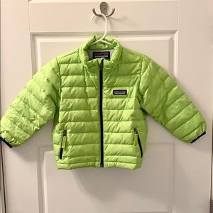 Lime Green Patagonia Down Puffer Jacket